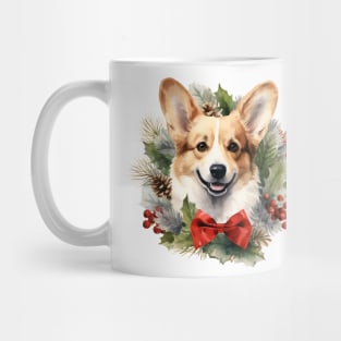 Christmas Corgi Dog Wreath Mug